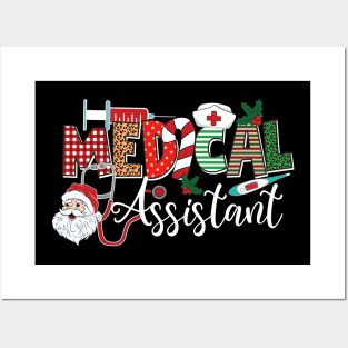 Medical Assistant Nurse Christmas Santa Posters and Art